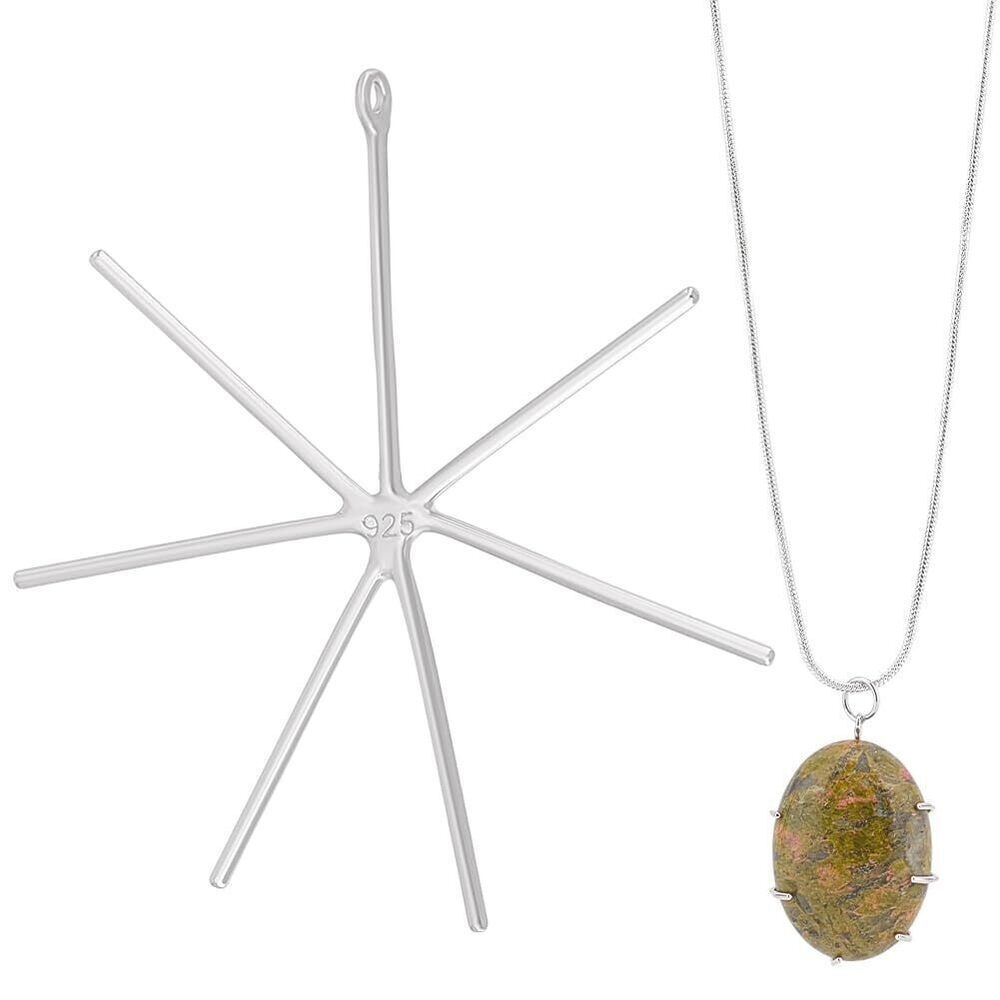 1720 Sterling Silver Claw Setting Pendant Blank, 6 Prongs Gemstone Setting
